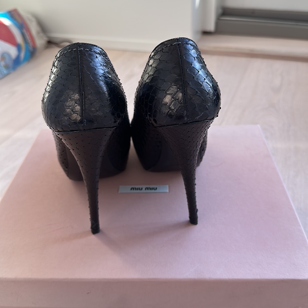 Black Python Effect Pumps - image 3